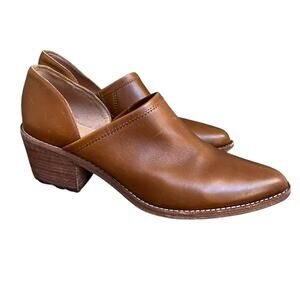 Madewell Cognac Brown Leather Lucie D'orsay Slip On Shoes Size 9.5